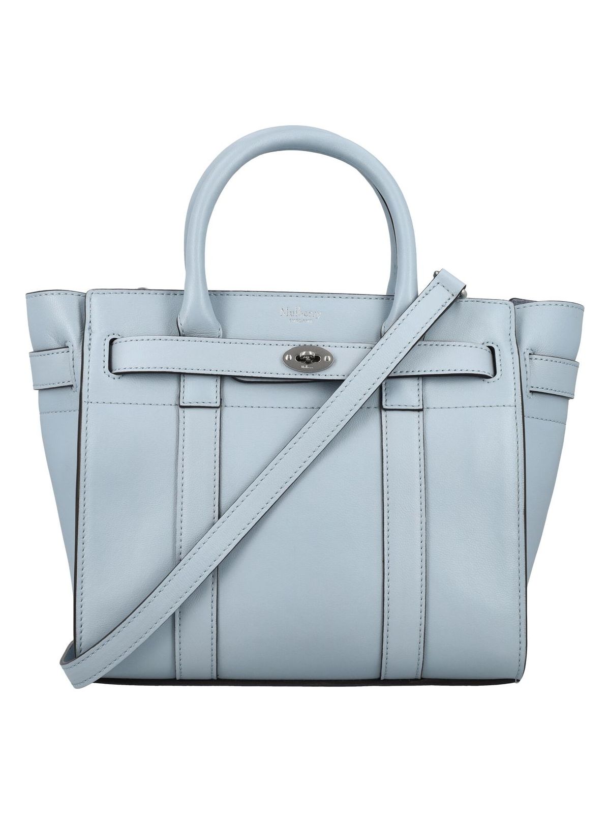 Shop Mulberry Women's Mini Zipped Bayswater Bag In Poplin Blue