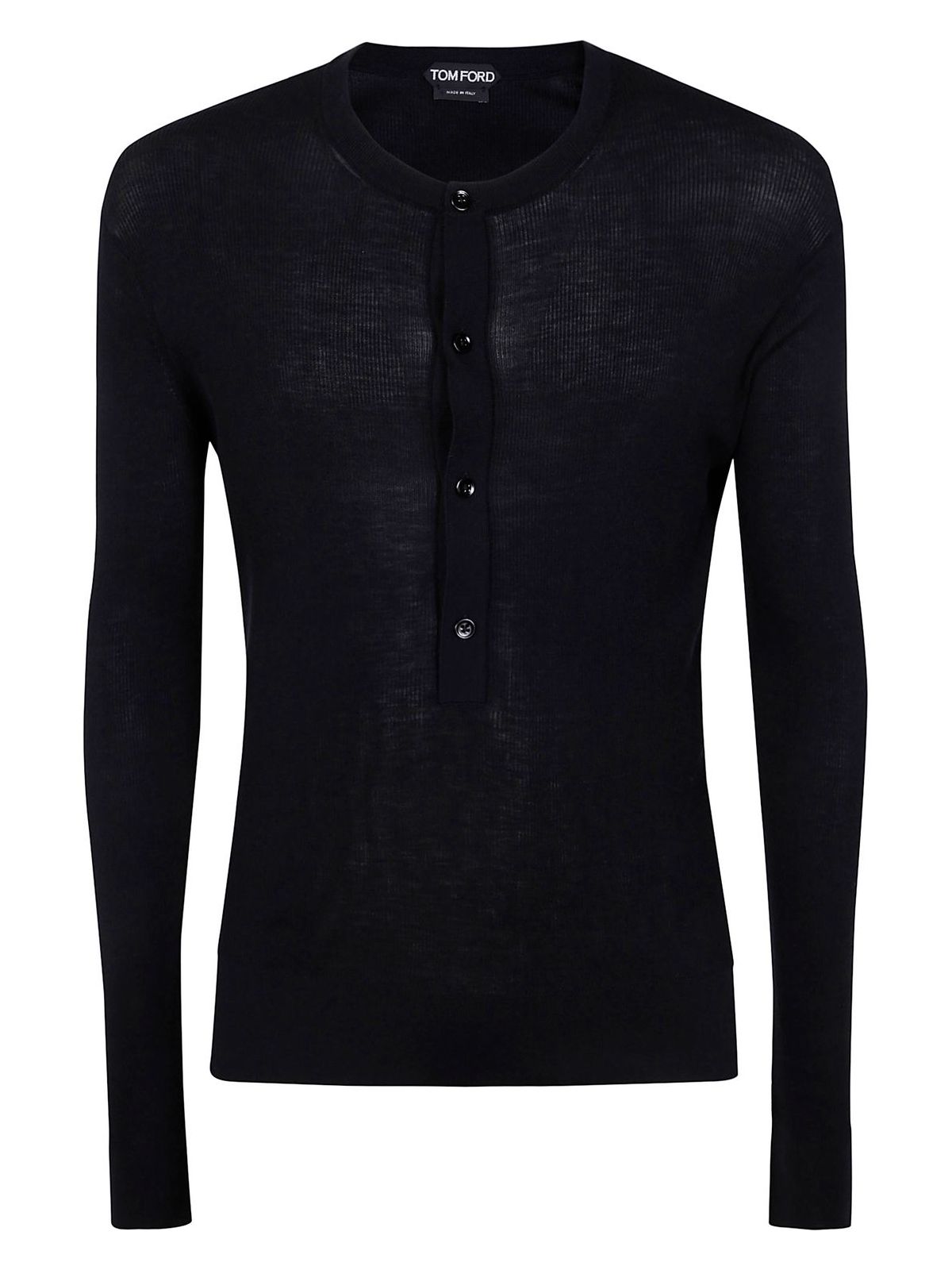 Tom Ford Long-sleeved Denim Shirt In Black