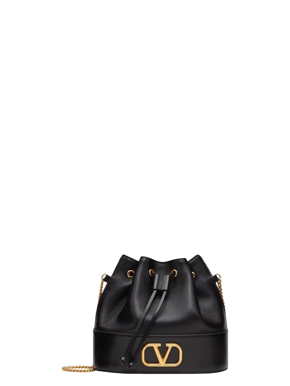 Valentino Chain-link Shoulder Strap Bucket Bag With Gold-tone Hardware