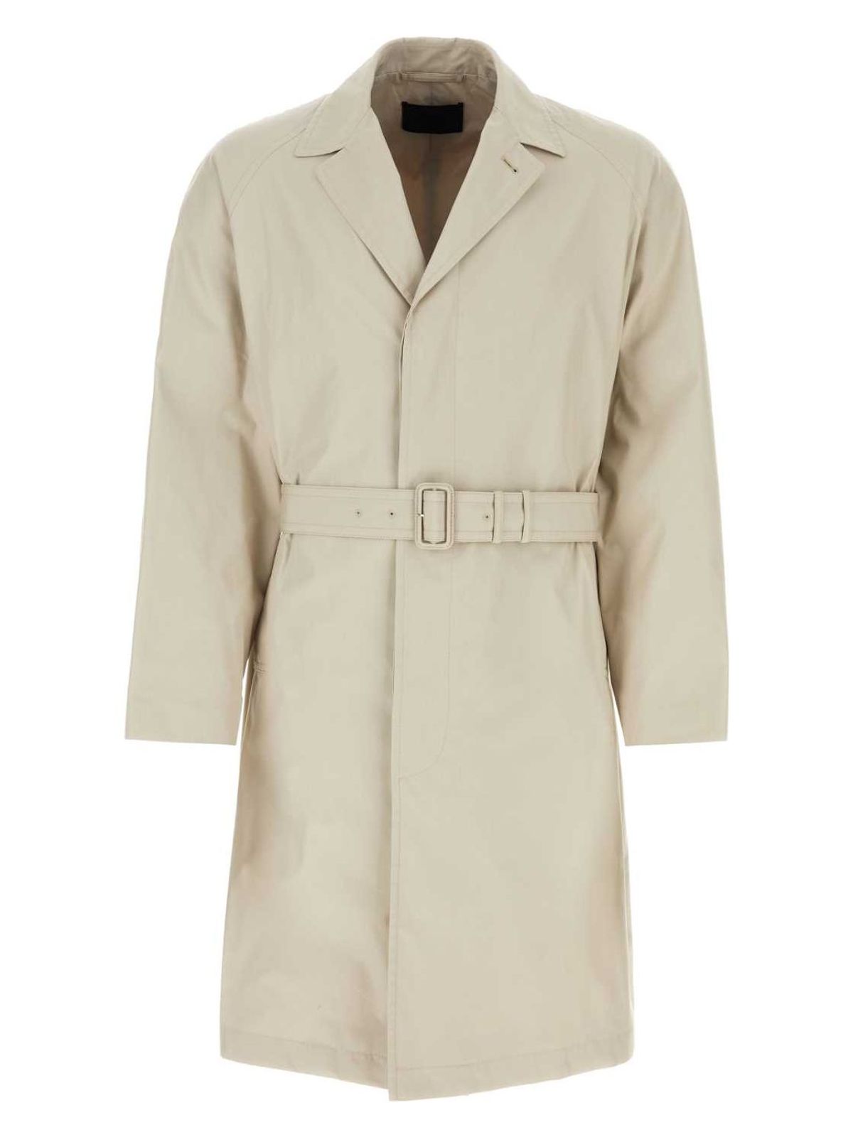 Prada Dove Grey Cotton Blend Overcoat