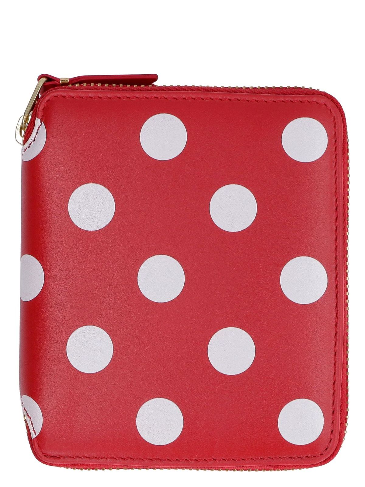 image of RED POLKA DOT CALFSKIN WALLET WITH ZIP