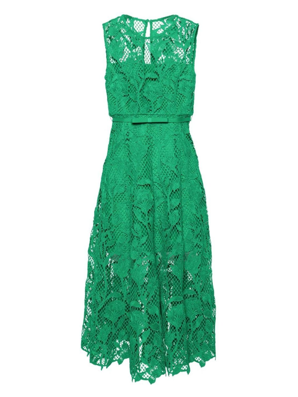 SELF-PORTRAIT WOMEN'S LACE SLEEVELESS MIDI DRESS