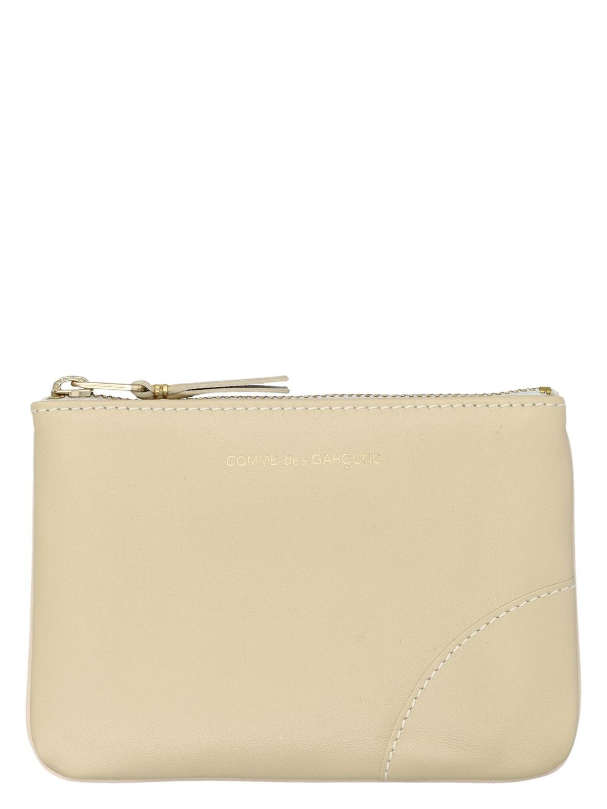 Comme Des Garãons Wallet Men's Xsmall Classic Arecalf Pouch In Ecru