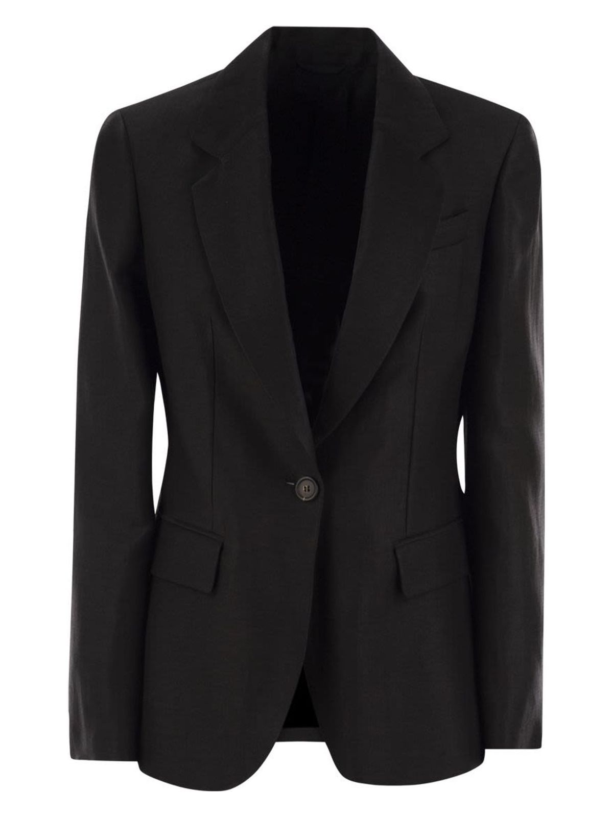 image of LINEN FLUID JACKET WITH SHINY DETAILS