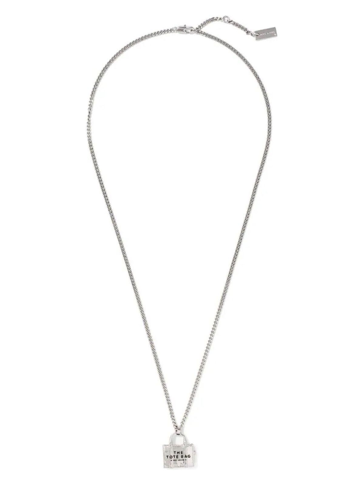 Marc Jacobs The Tote Bag Necklace In Silver