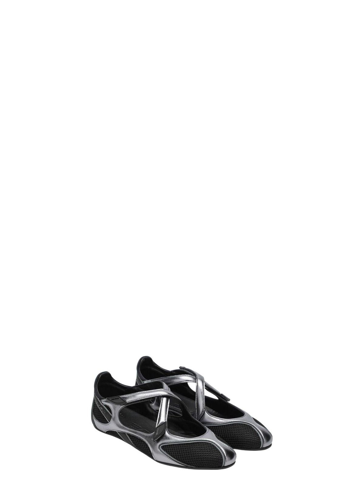 Attico Floor 01 Mesh And Leather Ballerinas Flat
