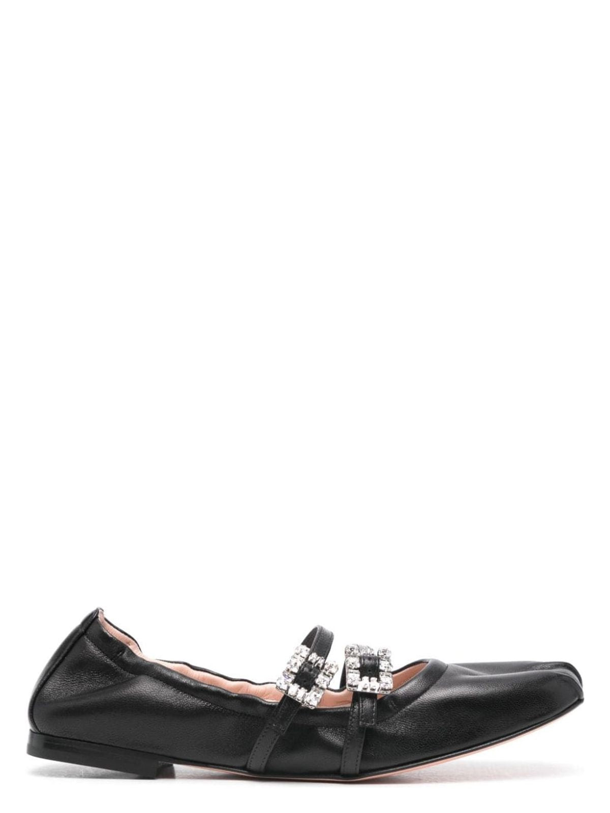 Roger Vivier Women's Mini Strap Strass Leather Ballet Flats