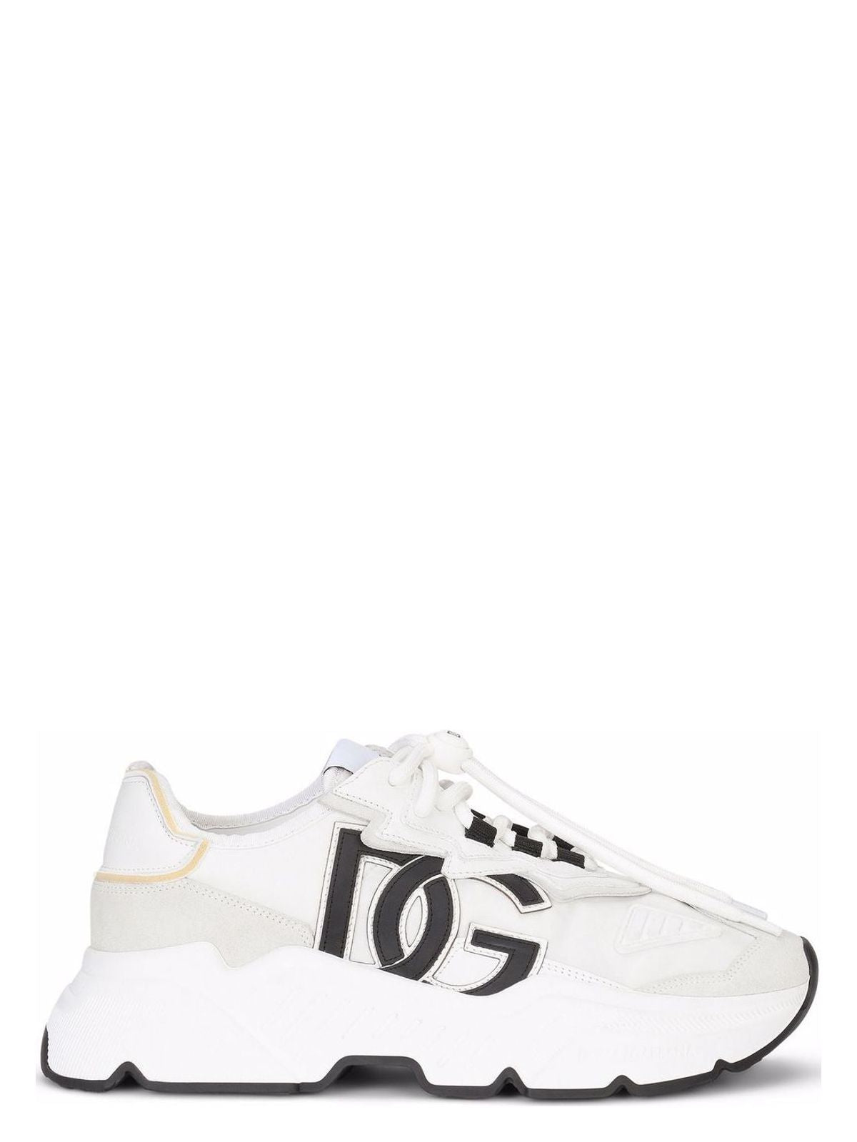 Dolce & Gabbana Woman Multicolor Fabric And Leather Daymaster Sneakers In White