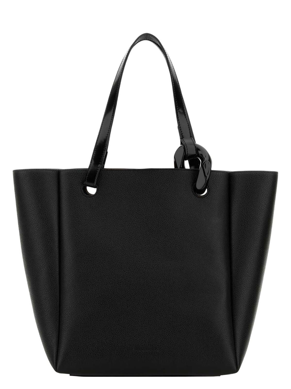 Jw Anderson Leather Corner Shopping Bag With Structured Silhouette