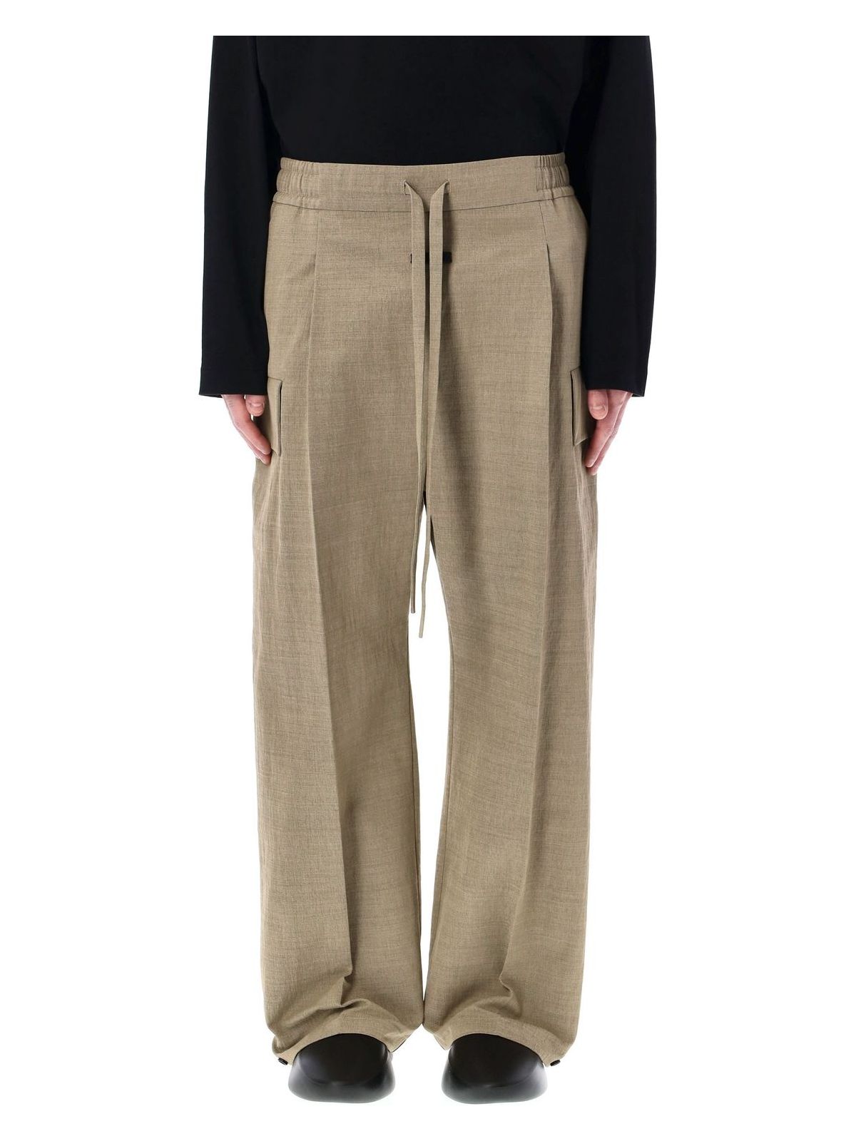 Fear Of God Relaxed Wide Leg Cargo Pants In Melange Beige