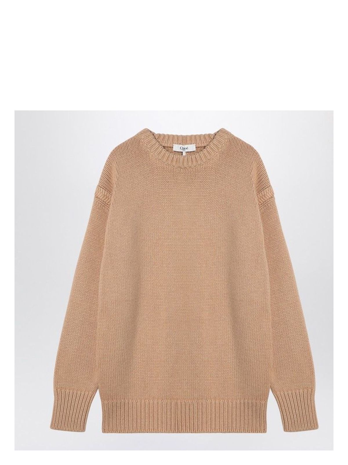 Chloé Nude Cashmere And Cotton Oversize Jumper