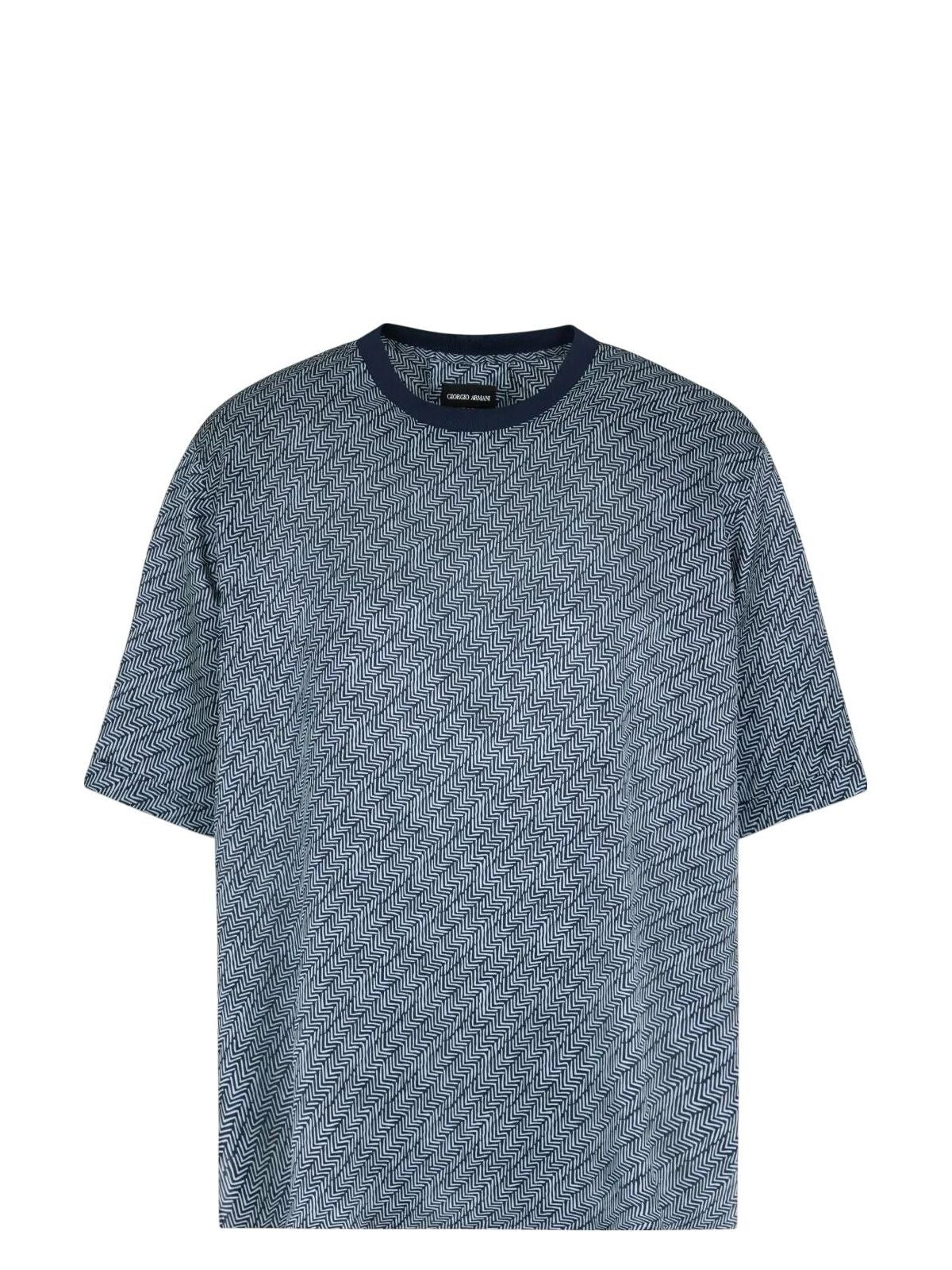 Giorgio Armani T-shirt Shirt In Chevron-print Silk
