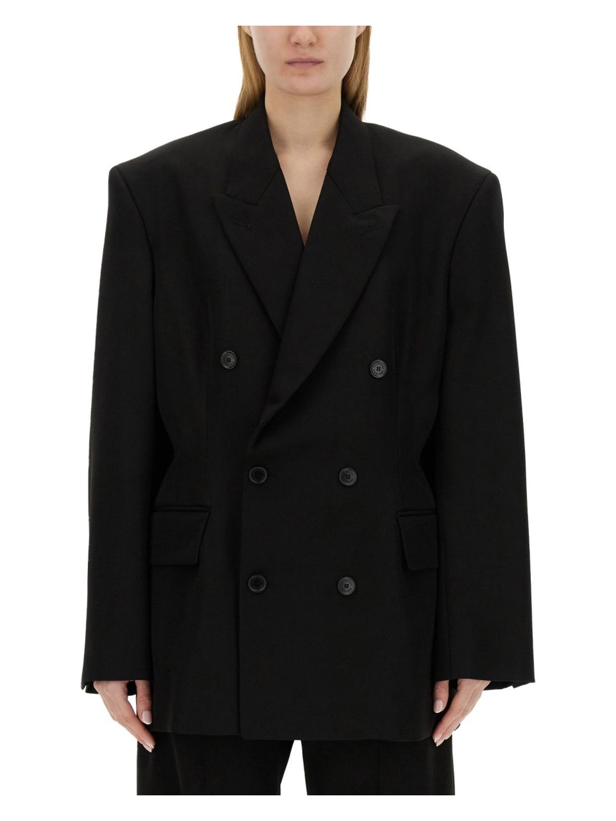 Balenciaga Chic And Versatile Clinched Jacket For Women In Black