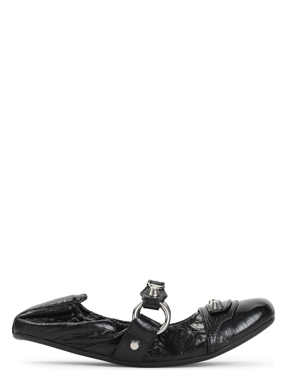 Balenciaga Black Lamb Leather Shoes With Striking Metallic Accents