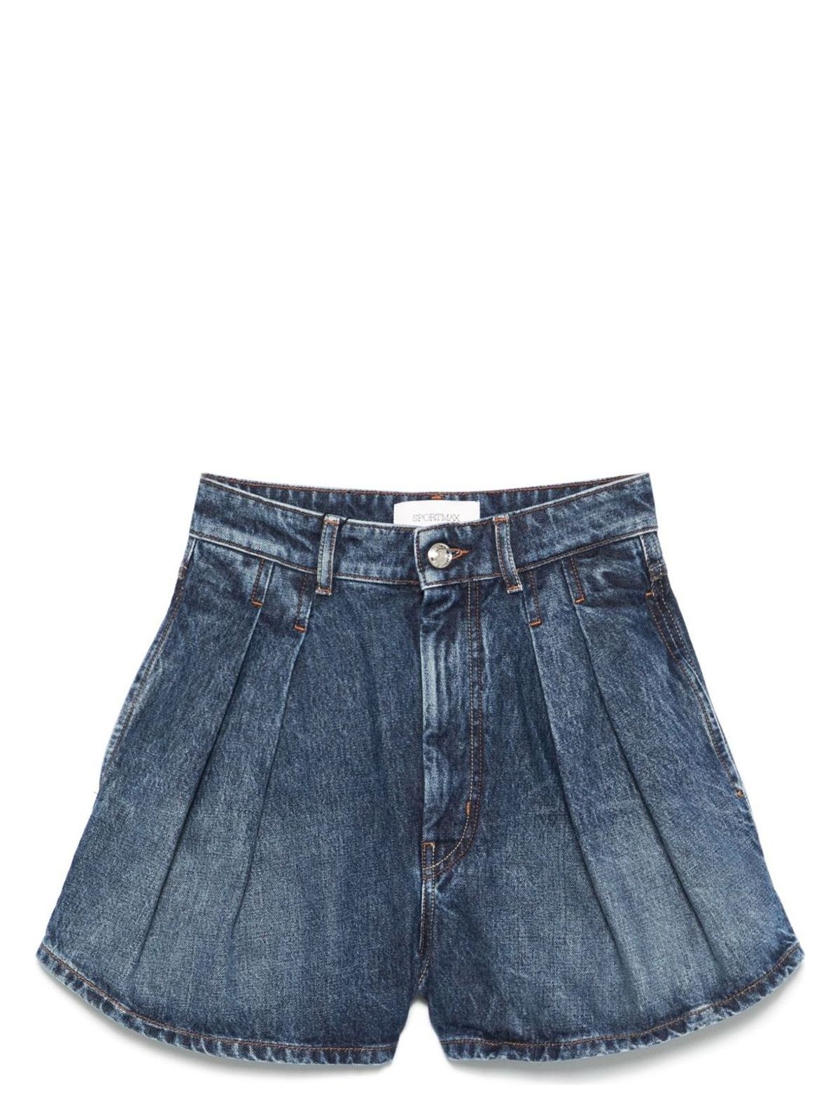 Sportmax Oversized Denim Shorts Trousers Blue In Blue