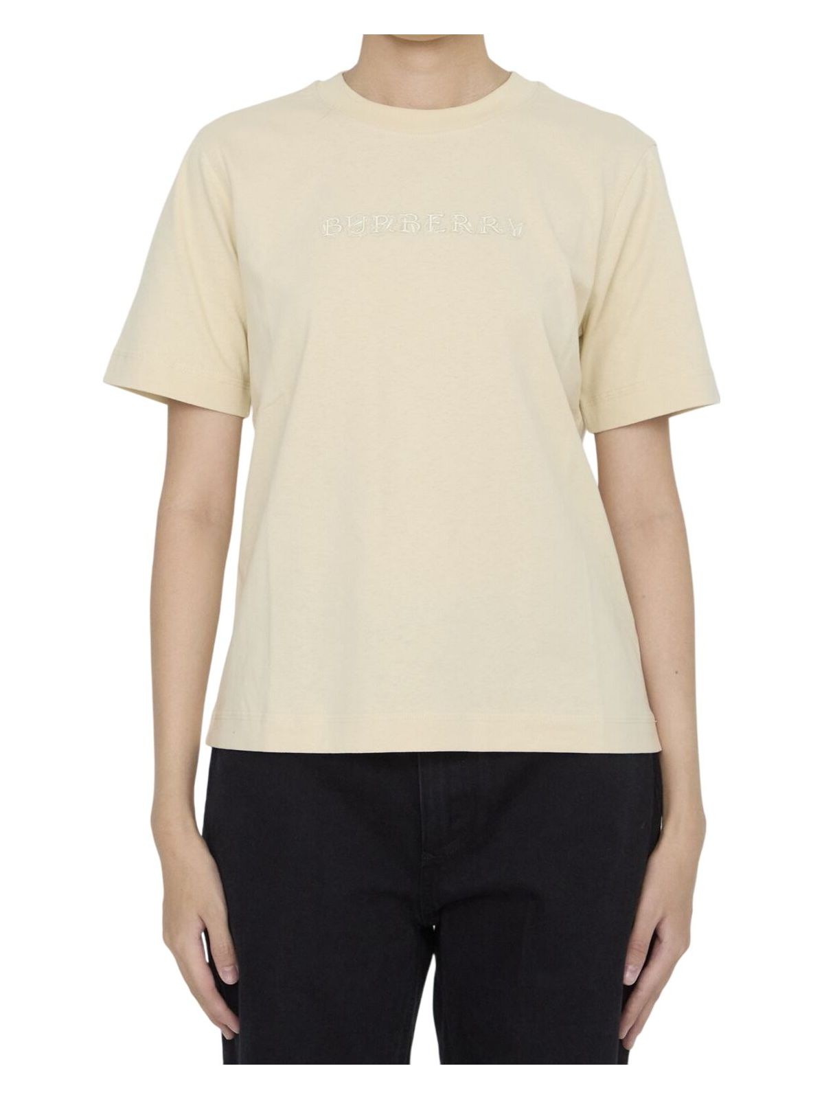Burberry Women T-shirt With Paisley Logo In Neutral