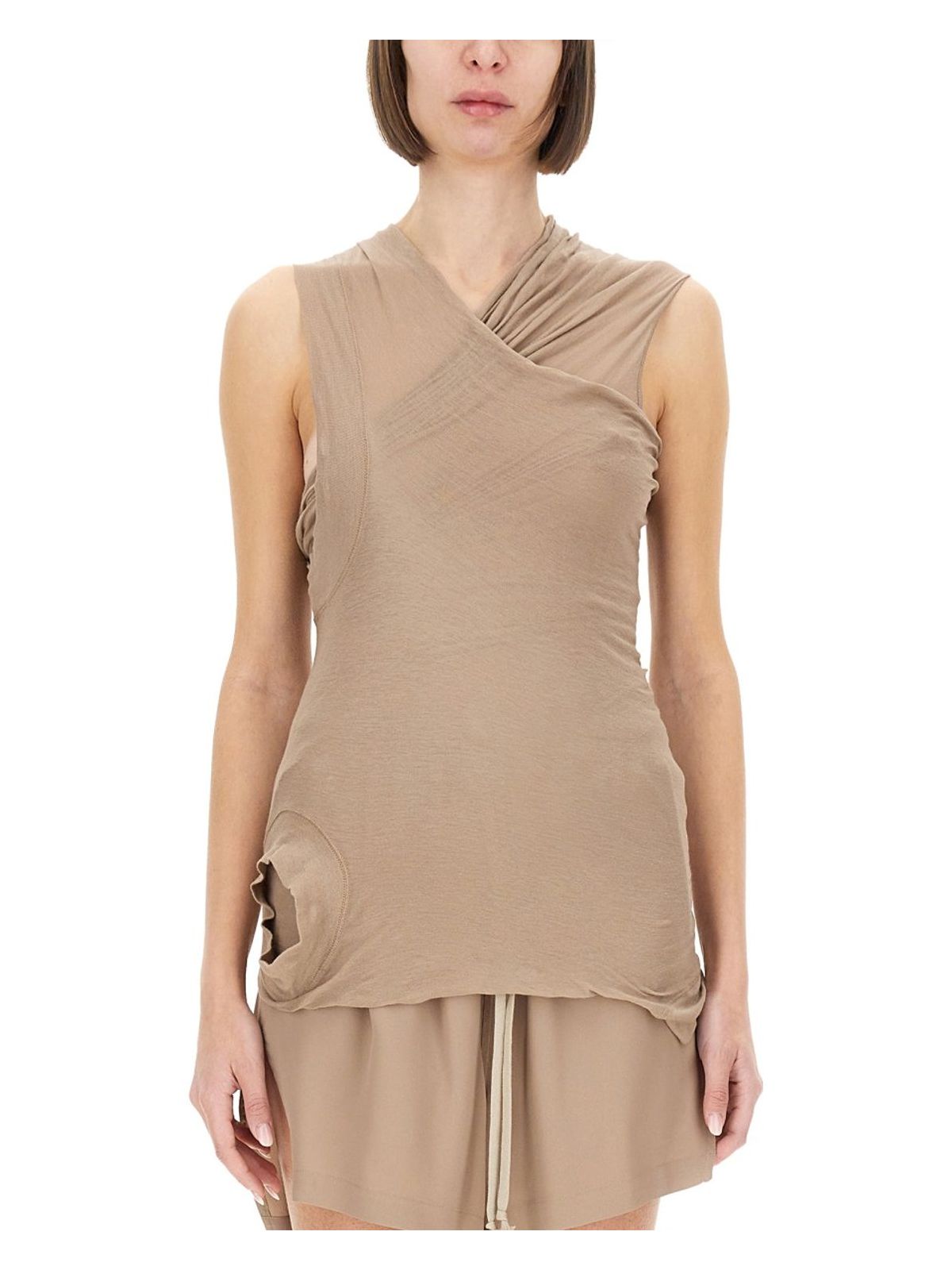 Rick Owens Top With Crossover In Nude