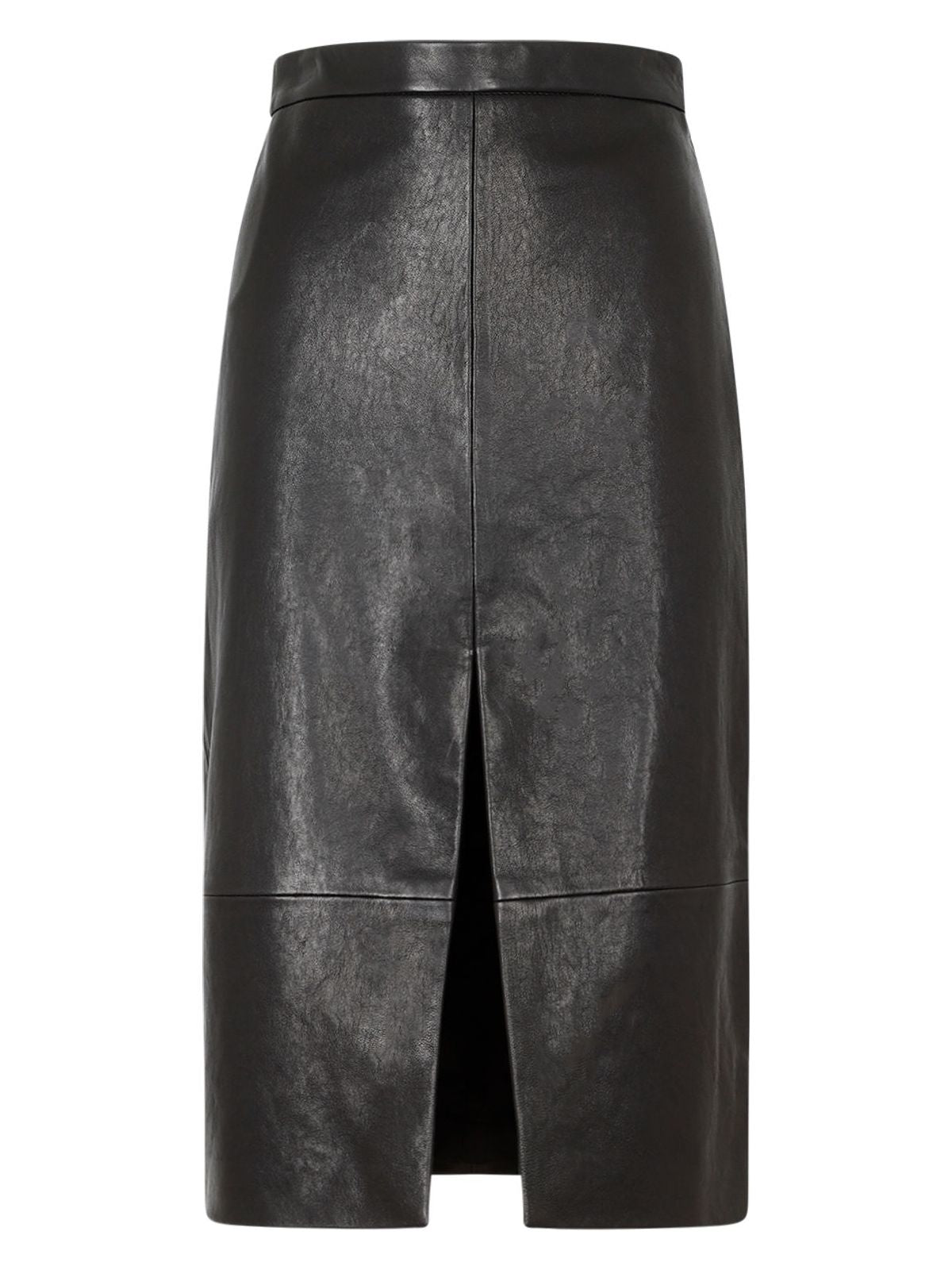 Khaite Fraser Leather Skirt In Brown