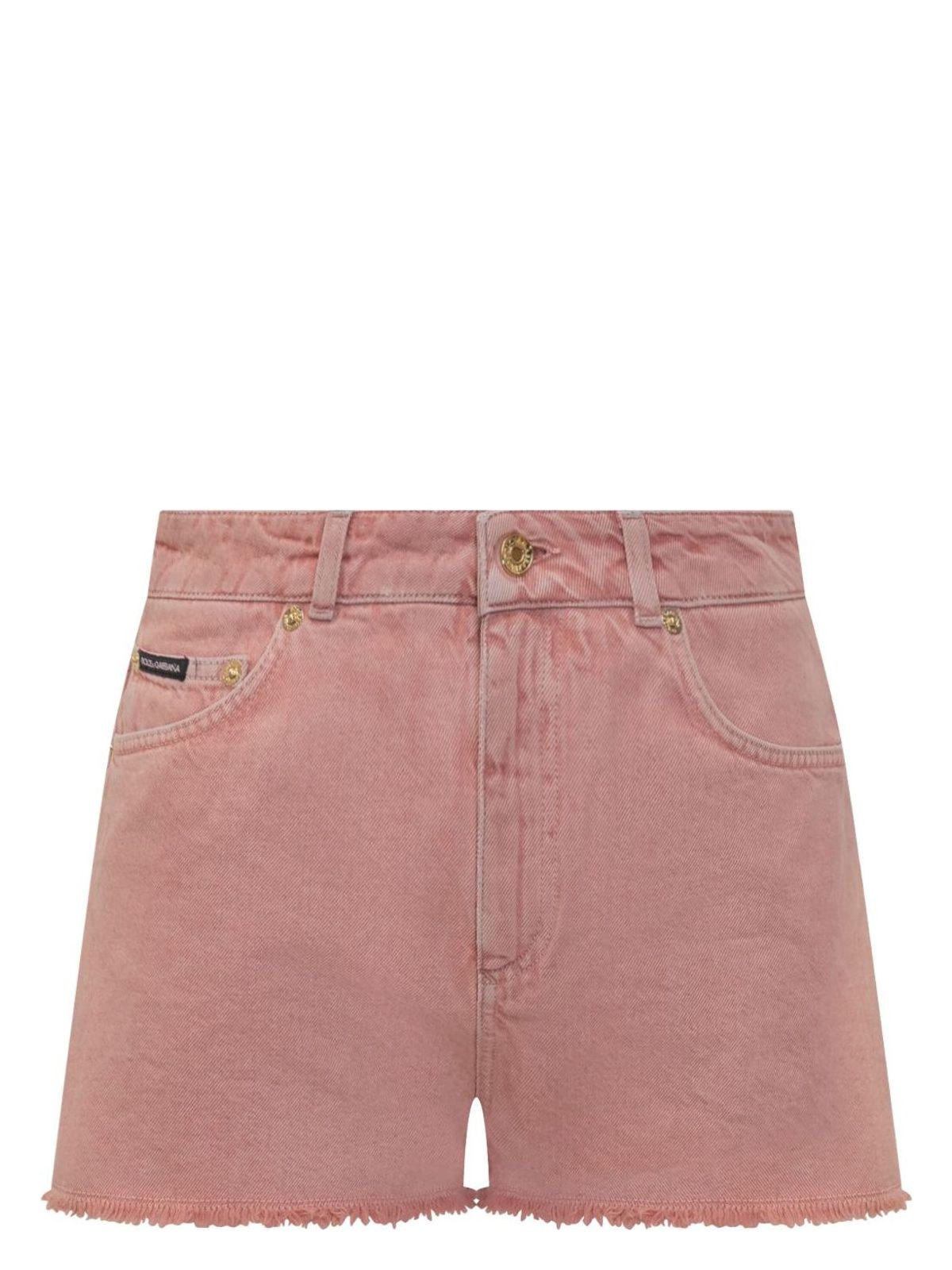 Dolce & Gabbana Regular Rise Flared Denim Shorts Clothing In Pink