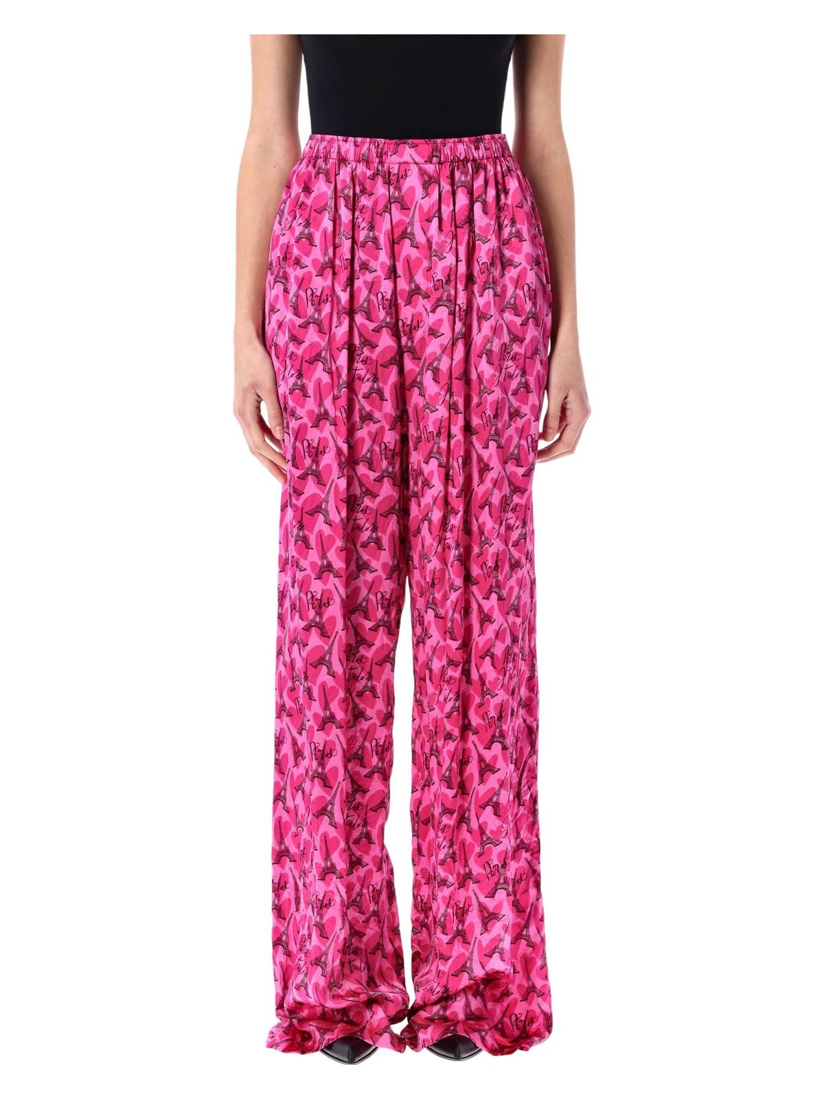 Balenciaga Silk Satin Pyjama Pants With Vibrant Pattern