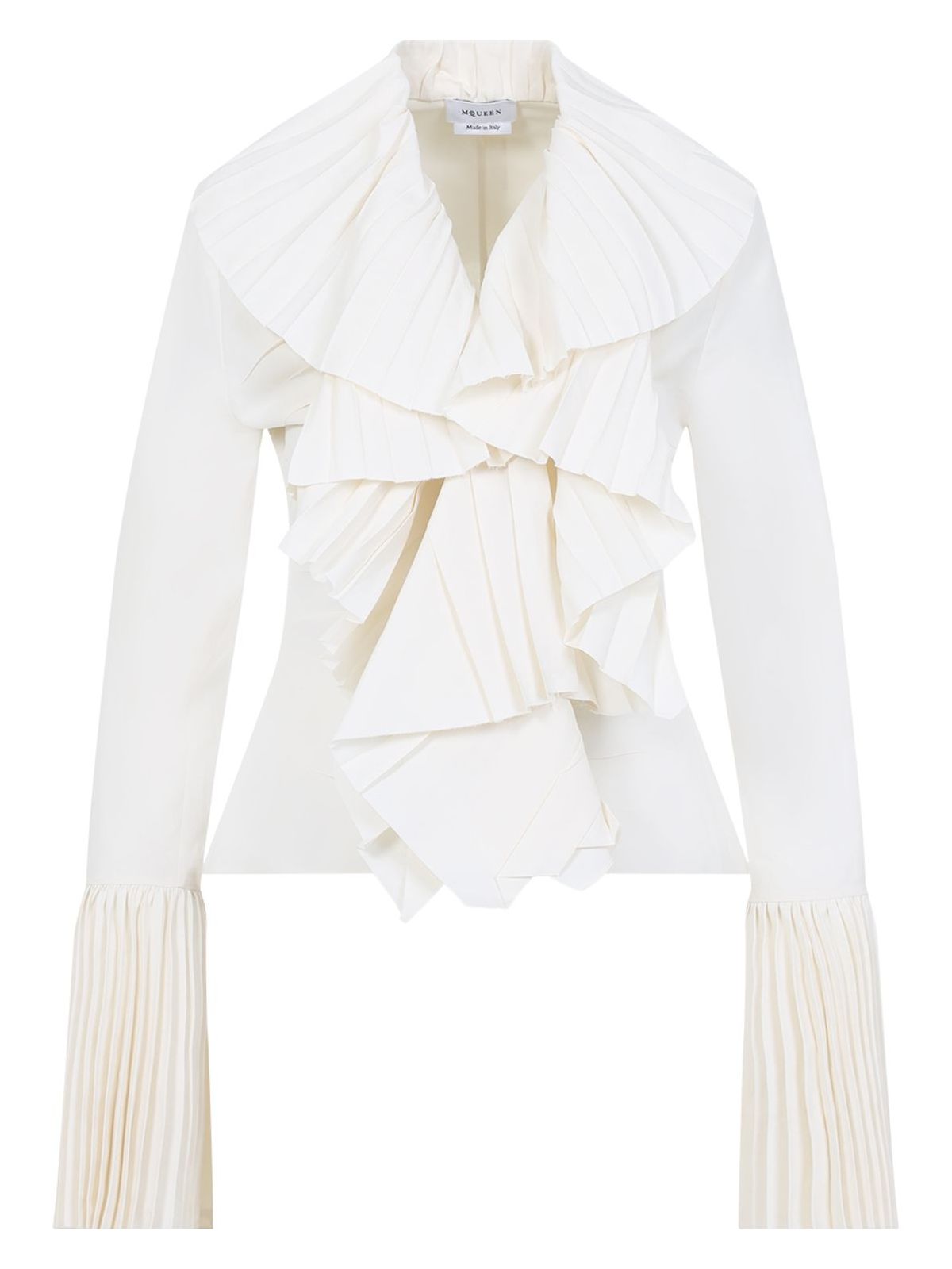 Alexander Mcqueen Pleated Shirt In White