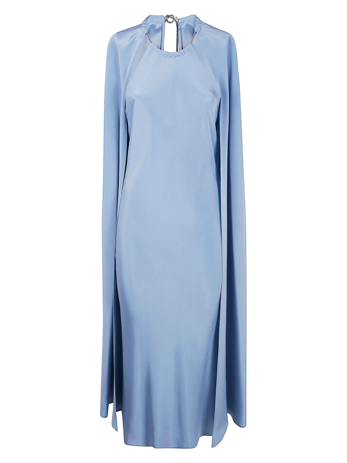 Image of MANAGUA PURE SILK CREPE DE CHINE DRESS WITH CAPE