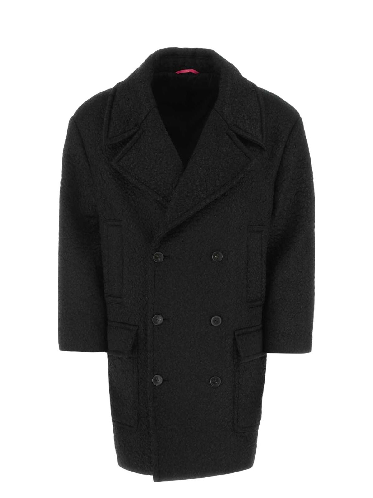 Valentino Garavani Men Black Wool Blend Coat