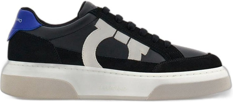 Shop Ferragamo Men's Mens Gancini Low Top Sneaker In Black