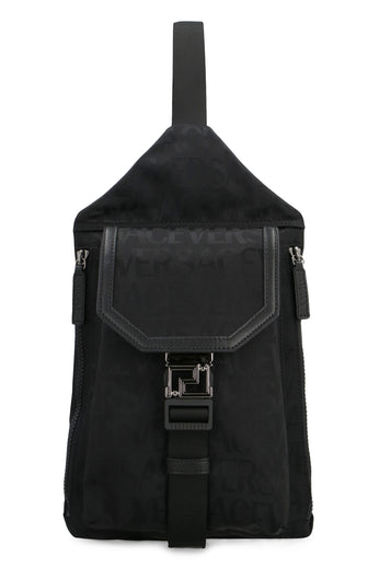 Versace Barocco 660 Print Nylon Medusa Backpack in Gray for Men