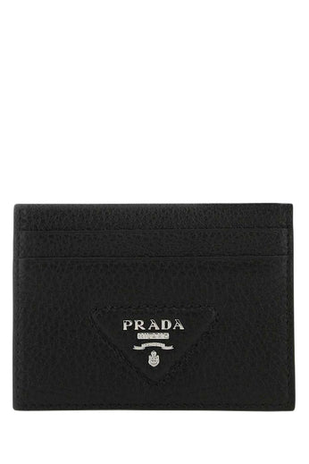 Prada logo-plaque Leather Wallet - Black