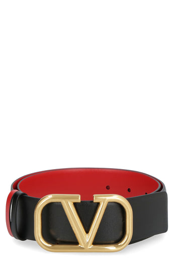 VERSACE BLACK and WHITE REVERSIBLE LEATHER MEN'S BELT with Gold Tone Buckle  115/46 For Sale at 1stDibs