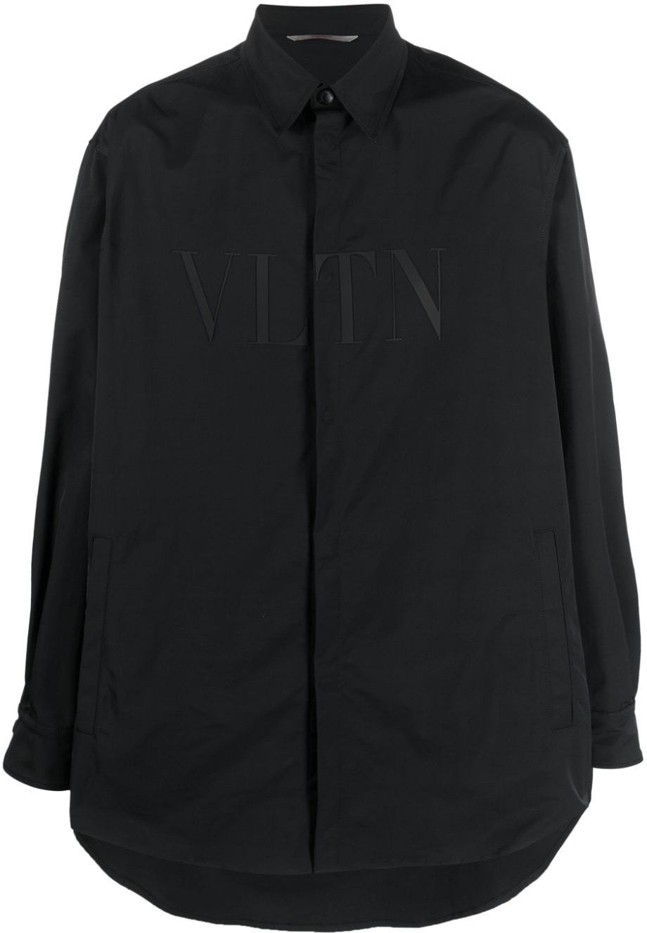 Valentino Men's Technical Fabric Overshirt In Black