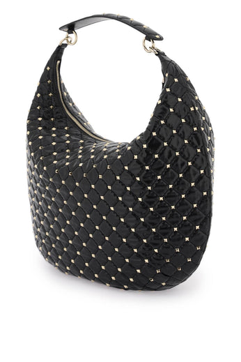 Spike Small Hobo Bag in Studded Leather