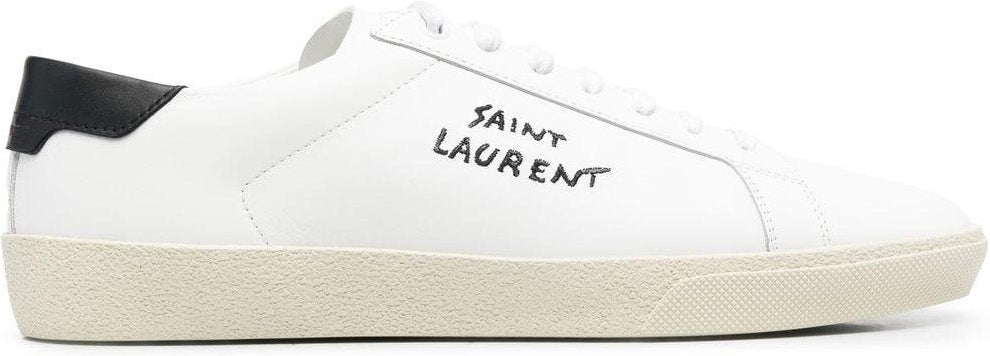 Shop Saint Laurent Men's Sl06 Low Sneakers In White