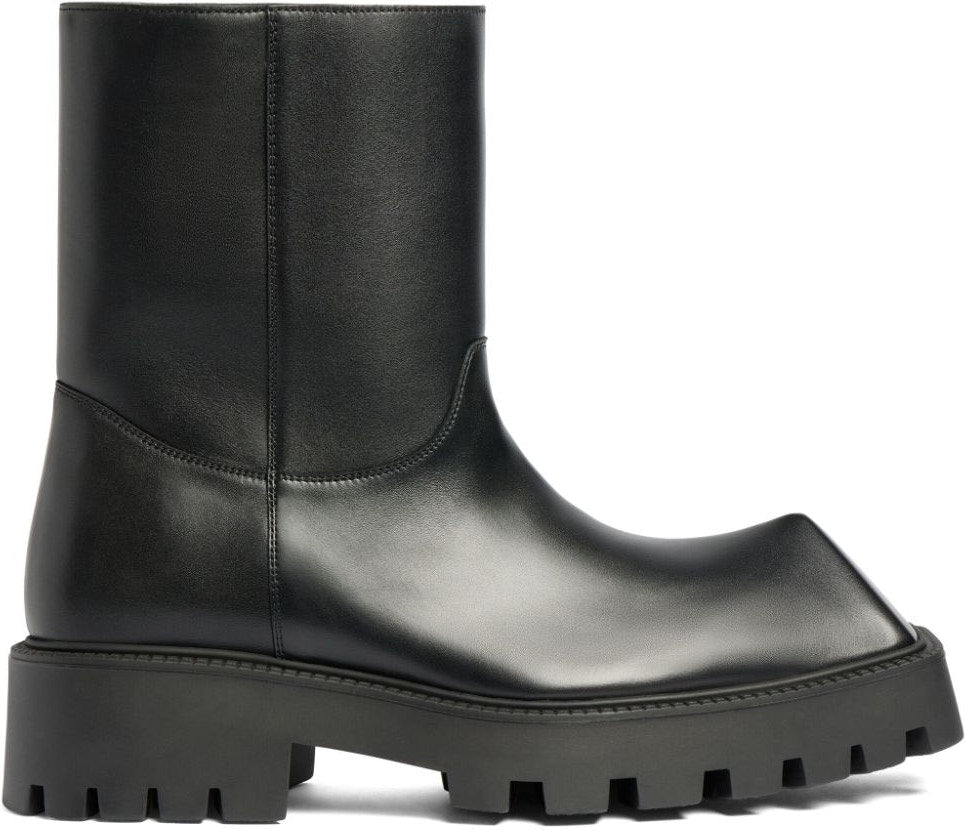 Shop Balenciaga Men's Rhino Leather Boots In Black