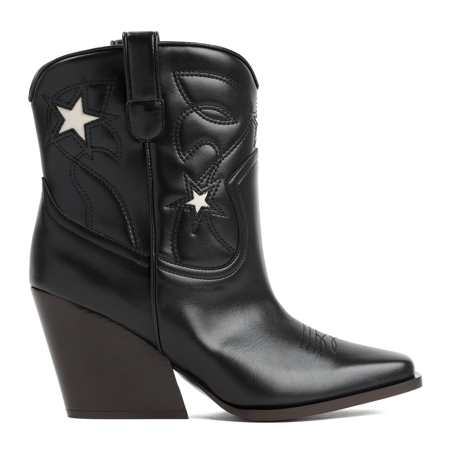 Shop Stella Mccartney Women's Texan Ankle Boots With Star Embroidery In Black