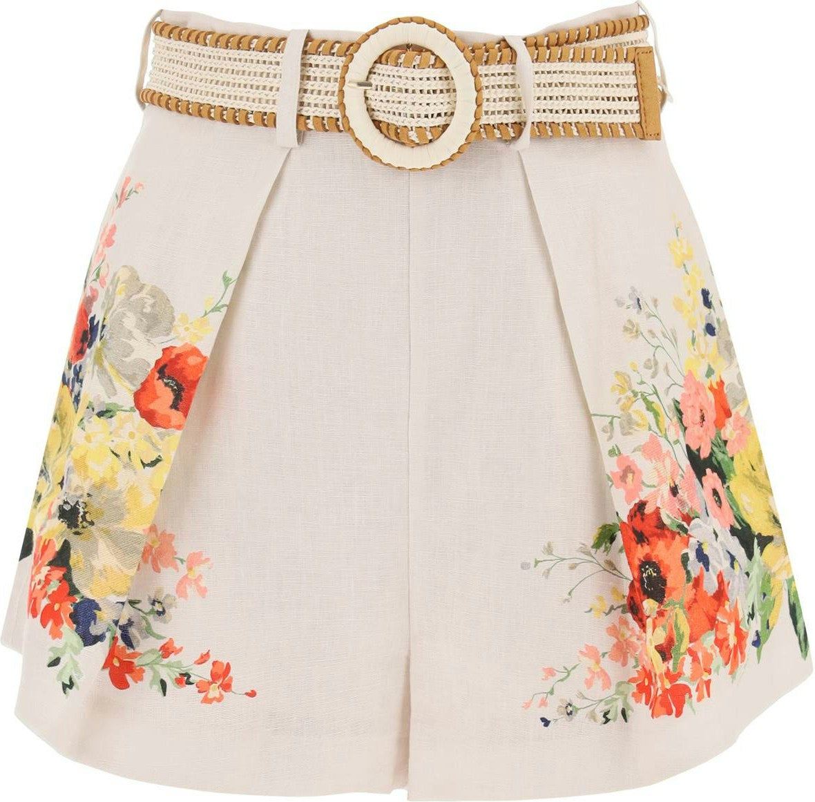 Shop Zimmermann Women's Floral Print Linen Shorts In White