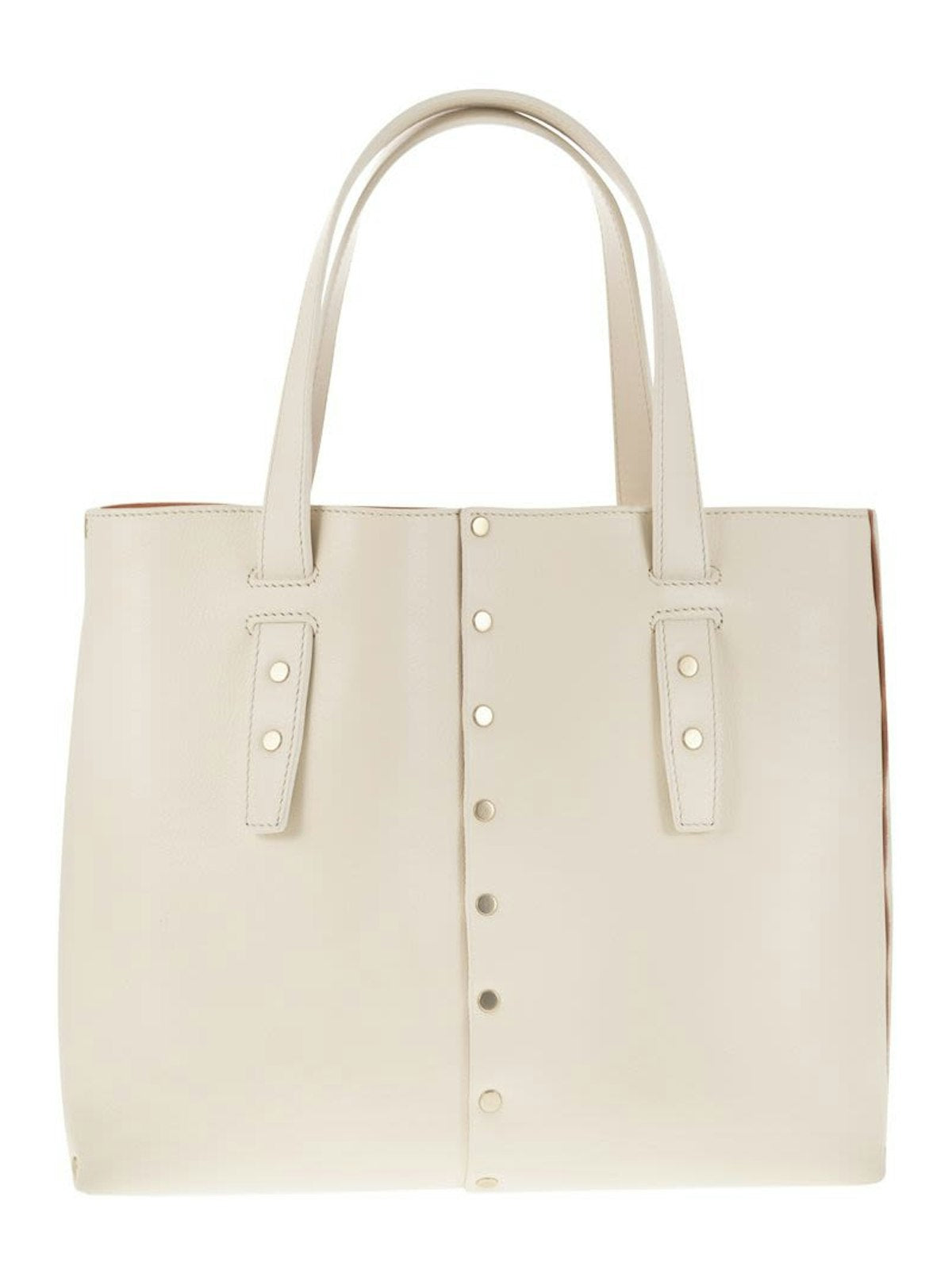 Shop Fabiana Filippi Women's Leather And Studded Tote Bag In Ivory