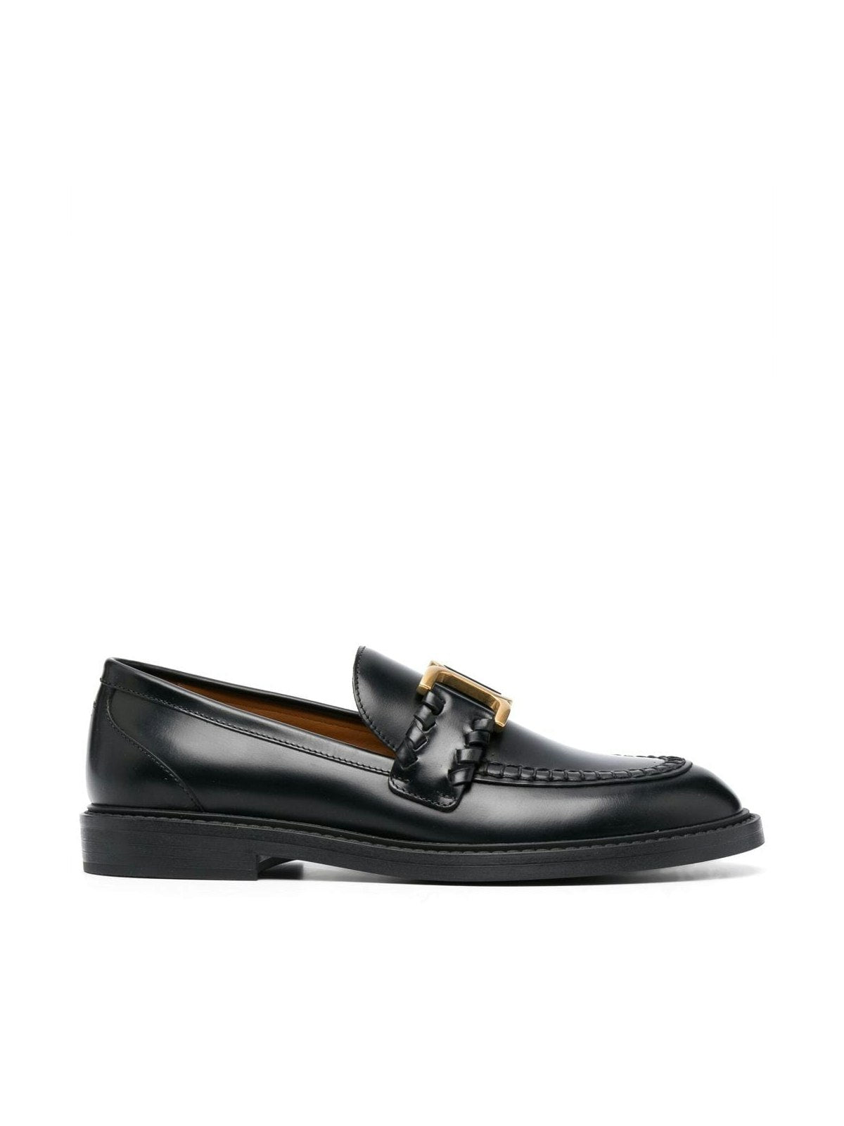 Shop Chloé Women's Marcie Leather Loafers In Black