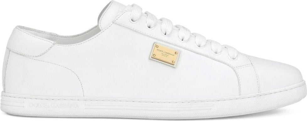 Shop Dolce & Gabbana Men's Saint Tropez Leather Sneakers In White