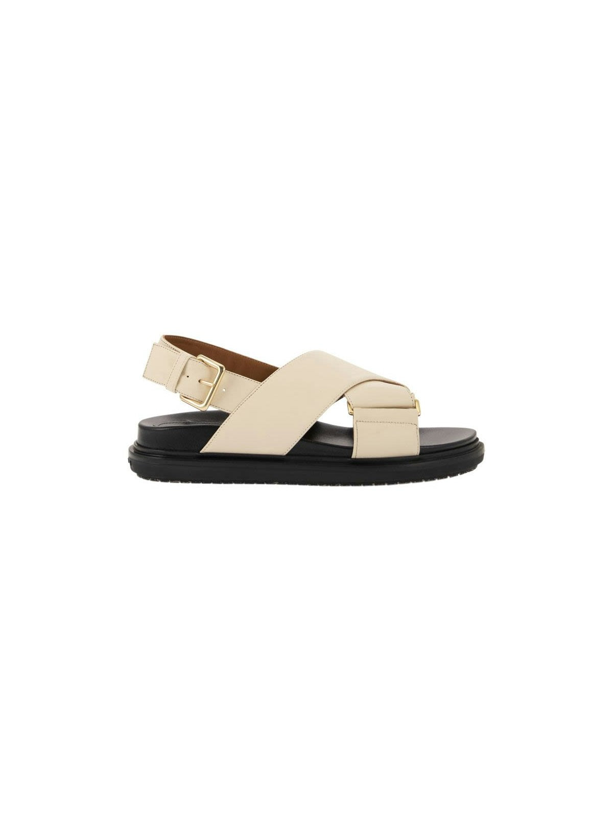 Marni Women's Calf Leather Crisscross Sandal In White