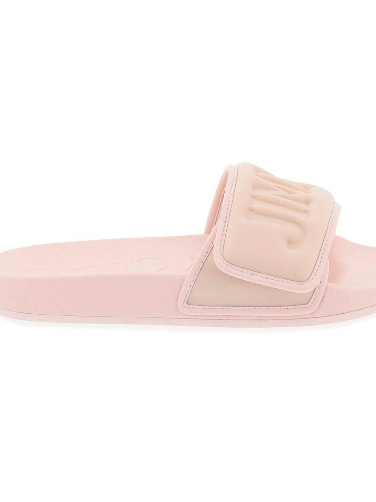 Shop Jimmy Choo Men's Slides Fitz Con Fascia Logata In Pink