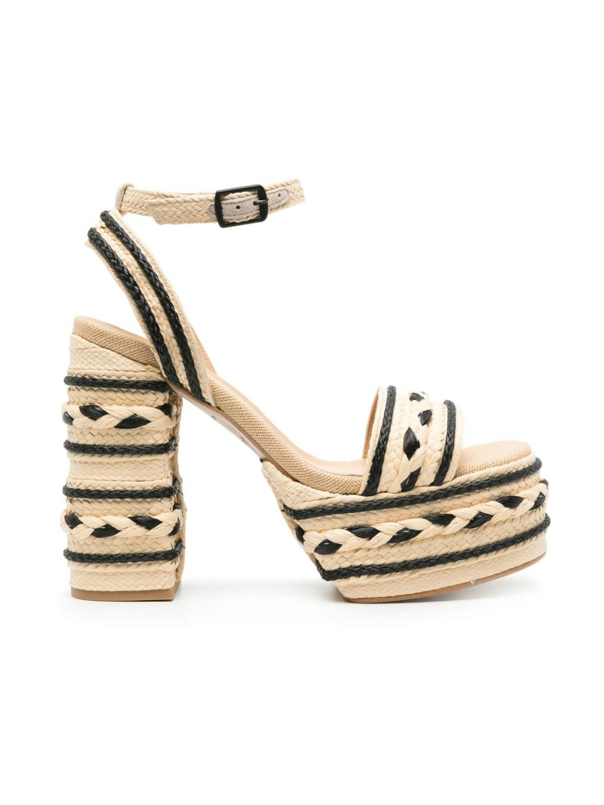 Shop Castaã±er Women's Flas Raffia Heel Sandals In Beige