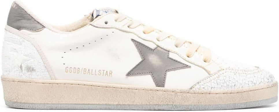 Shop Golden Goose Men's Ball Star Leather Sneakers In White