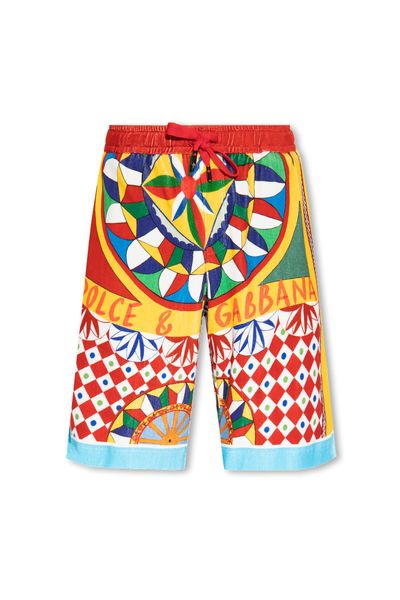 Dolce & Gabbana Carreto-print Bermuda Shorts In Multicolor
