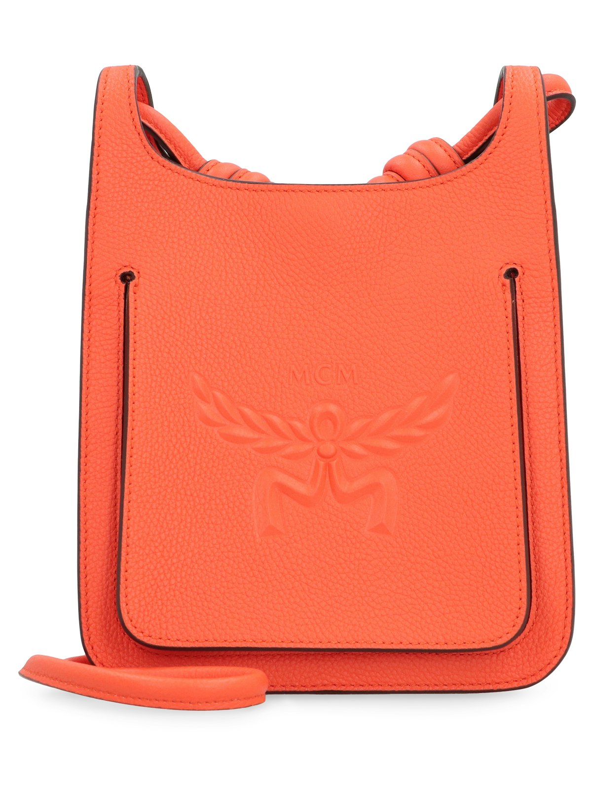 Shop Mcm Women's Himmel Mini Leather Hobo Bag In Orange