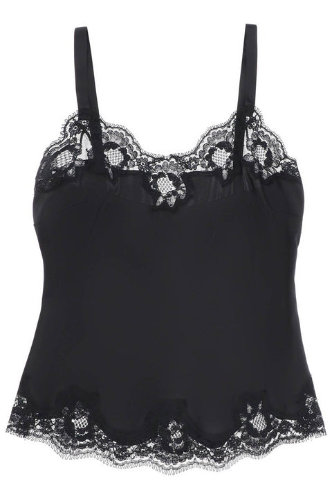 Dolce & Gabbana Black Lace Sheer Lingerie / Cami Top