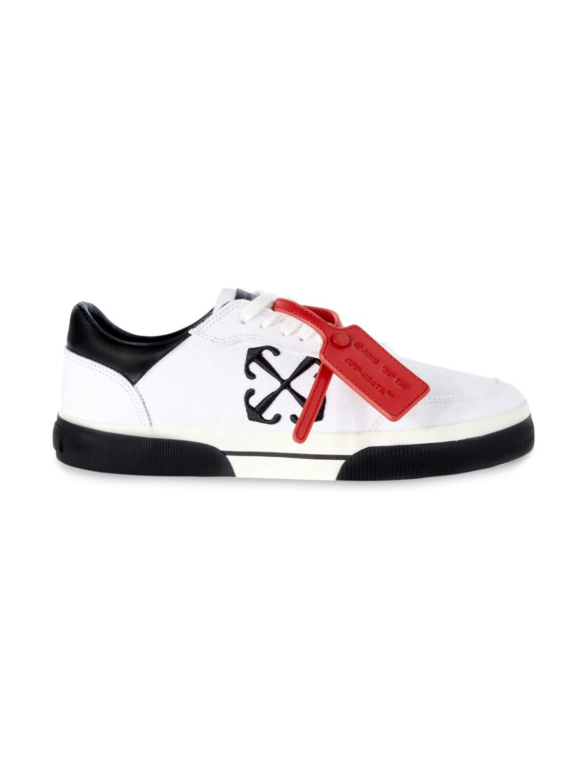 Shop Off-white Men's New Low Vulcanized Canvas Sneaker In White,black