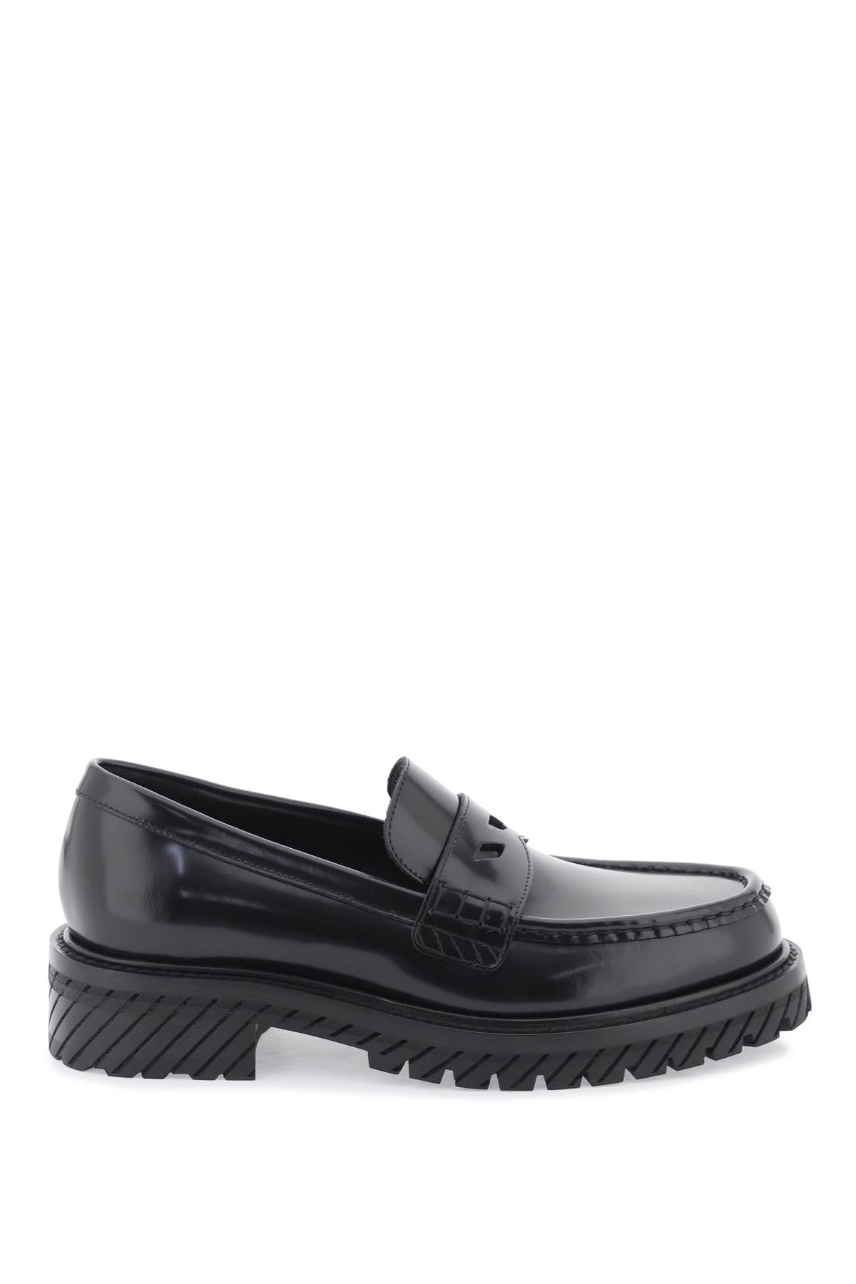 Shop Off-white Women's Leather Mocassins Loafer In Metallic