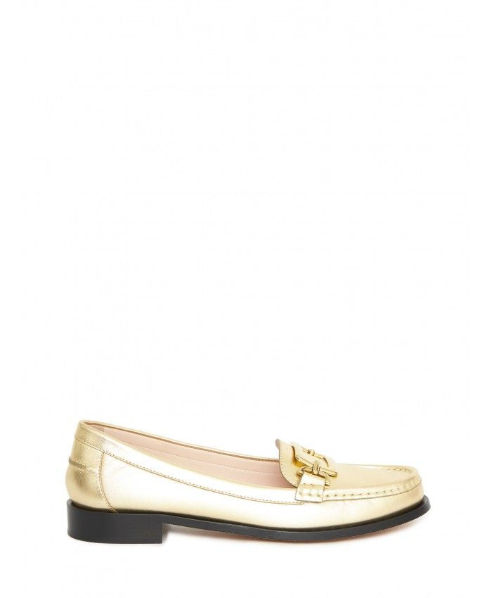 Shop Roger Vivier Women's Morsetto Metal Buckle Loafers In Gold